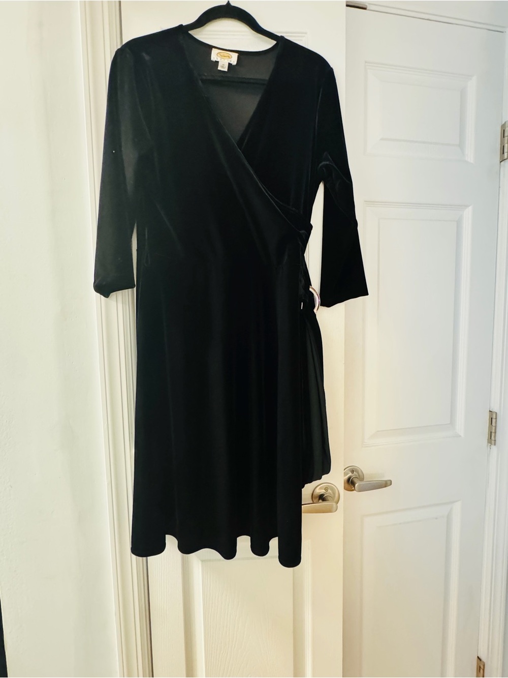 Velvet Black Wrap Dress -